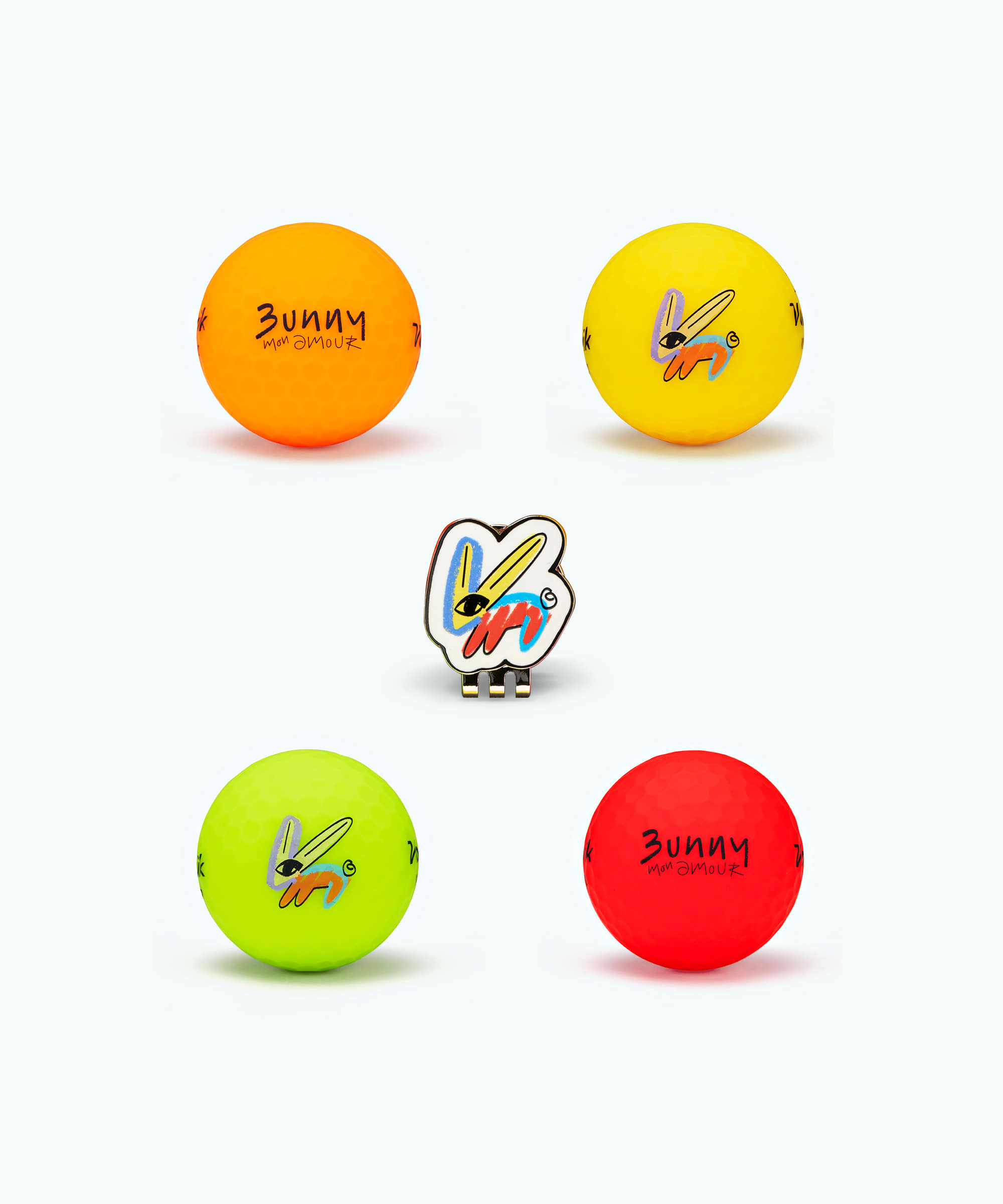 버니 비비드 골프볼 (4구 + 볼마커 Set)