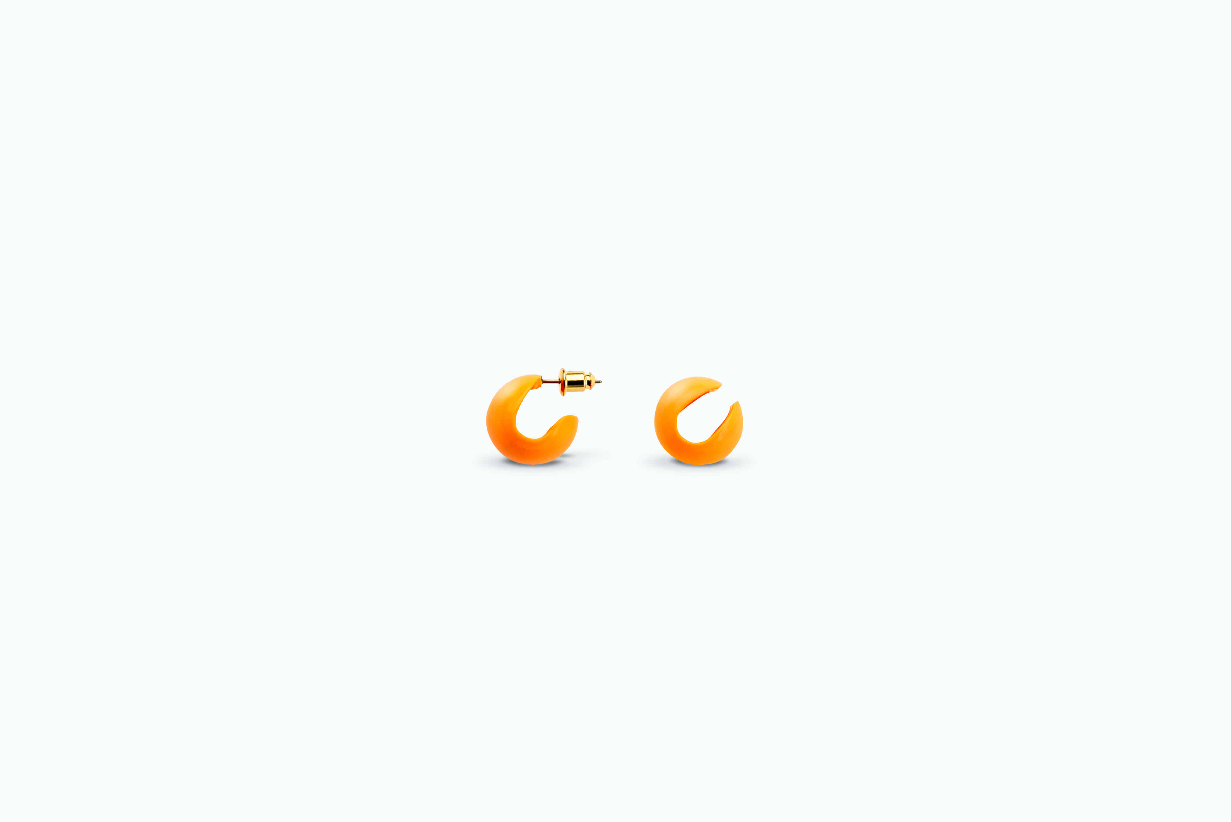 [윤은혜 착용] 아이코닉 원형 이어커프+이어링 set | Neon orange